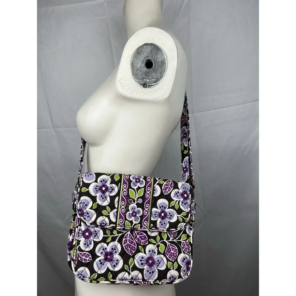 VERA BRADLEY Rachel CROSSBODY Small Size  BAG Purple/Green/Brown FLORAL